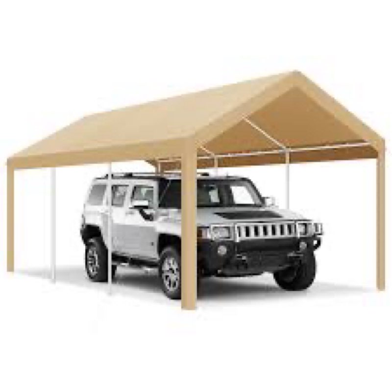 Incomplete * COBIZI Carport 10x20 FT Heavy Duty, Portable Garage, Carport Canopy with All-Steel Metal Frame & Ven