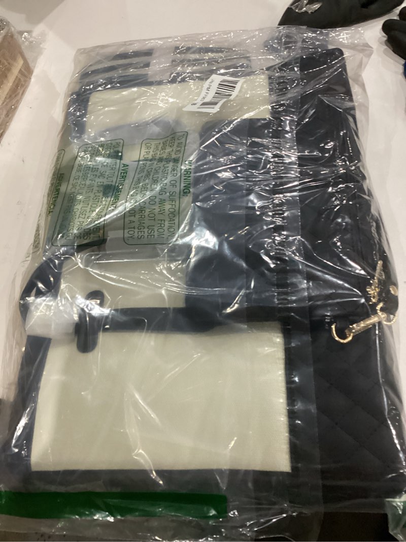 Condition photo showing New/Like New for LOVEVOOK Laptop Bag for Women 15.6 inch Canvas Laptop Tote Bag, Large Capacity Work Bag with Clutch Purse, Computer Bag Office Business Briefcase, Casual Handbag for Travel College Teacher School 15.6 inch A-black & White