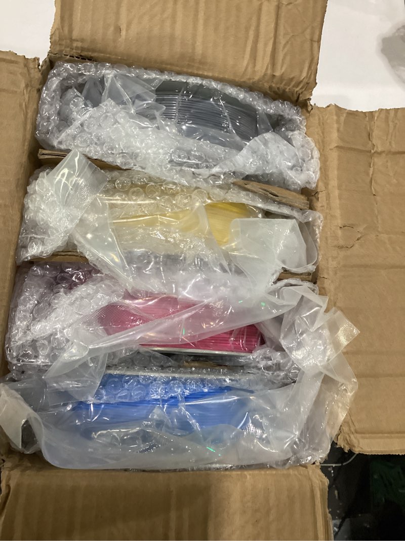 Condition photo showing Good Condition for petg 3d printer filament bundle, 16rolls,dimensional accuracy +/- 0.03 mm, 1kg spool(2.2lbs), 1.75 mm fit for most 3d printers,16-multicolor assortment 16*1kg (black+white+grey+red+green+blue+yellow+skin+purple+silver+brown+orange+pink+transparent+sky blue+rose color) petg