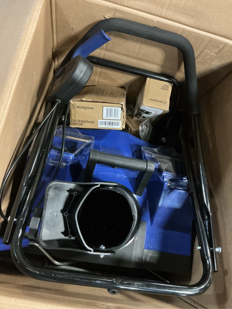 Condition photo showing Good Condition for westinghouse wsnow18 48v cordless snow blower 18 inch kit, steel auger, led light, 1200w brushless motor, 25ft throwing distance, plows 650lbs/min, compatible with snow joe batteries 18 inch with battery/charger