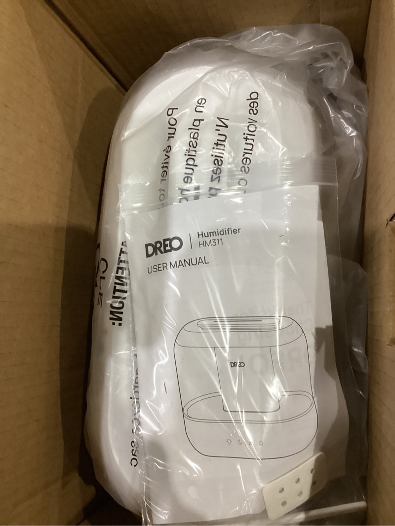 Condition photo showing New/Like New for Dreo Humidifiers for Bedroom, 4L Top Fill for Large Room, 36H Runtime, 28 dB Quiet Supersized Cool Mist Air Humidifier for Baby Nursery, Plants, Indoor, Night Light, Easy to Clean & Fill, White