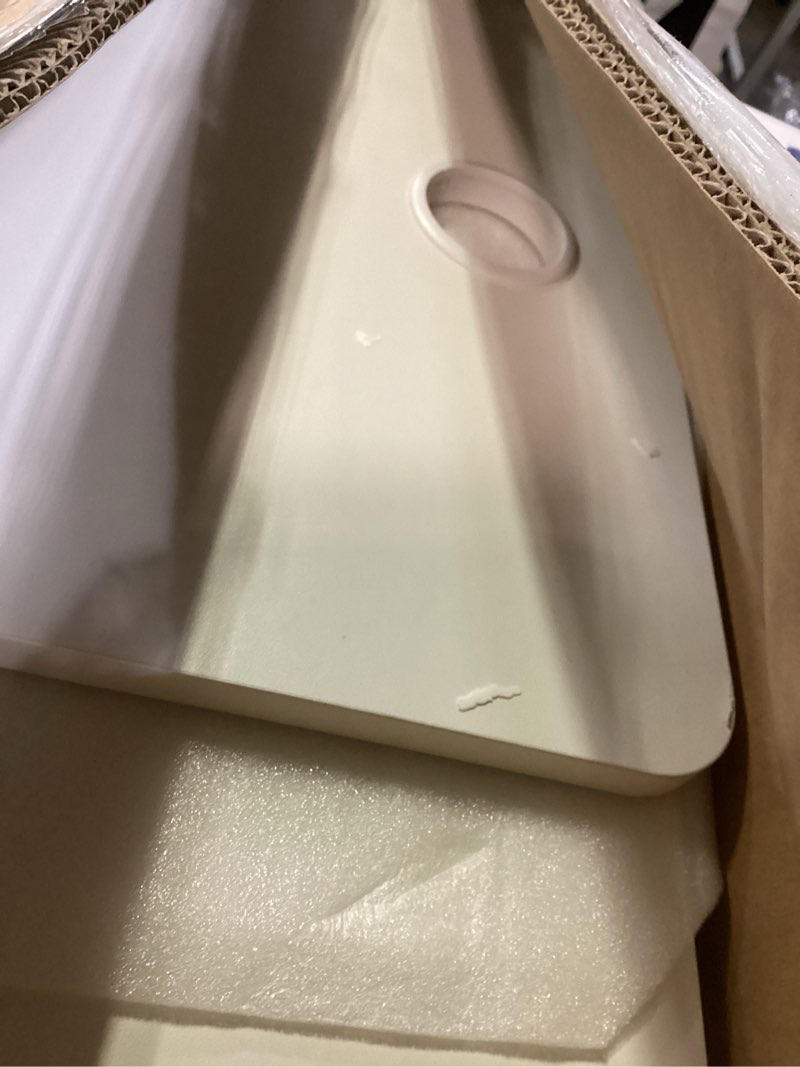 Condition photo showing Good Condition for Veken 47.2 Inch Large Electric Standing Desk, 4 Memory Heights Adjustable,Sit to Stand Up, Work Home Office Computer Table for Study, Walking Pad, Writing, and Games, Wooden Desktop Desks, White 47.2×23.6" White - Simple & Fresh Style