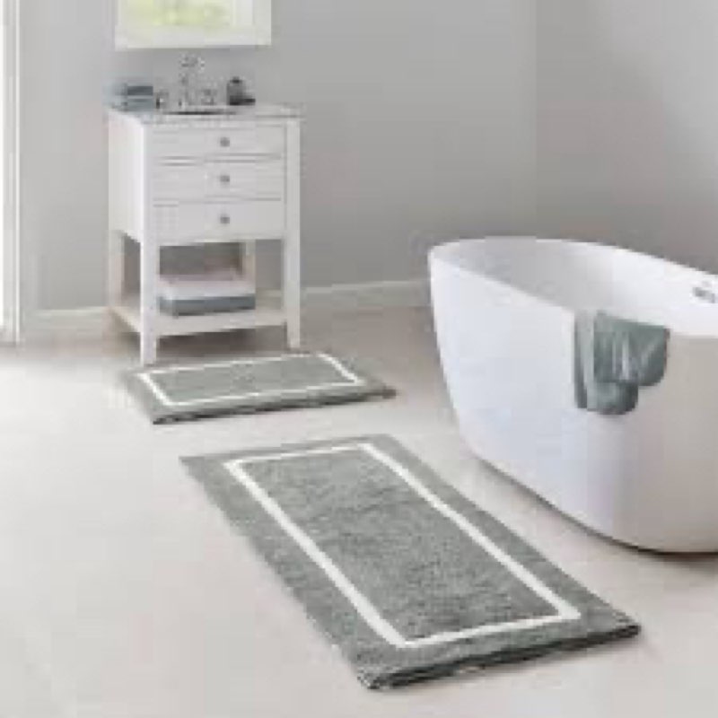 madison park bittman reversible bathroom rug - high pile luxrurious tufted plush bath mat absorbent,