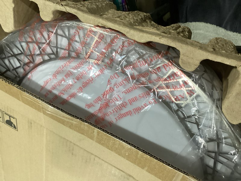 Condition photo showing As Is for 20 Inch Flush Mount Ceiling Light, Modern Brushed Nickel LED Ceiling Light Fixture, 42W 4000LM 2700-6500K Adjustable, Dimmable Ceiling Lights for Bedroom, Kitchen, Hallway, Bathroom, ETL 20 inch Brushed Nickel