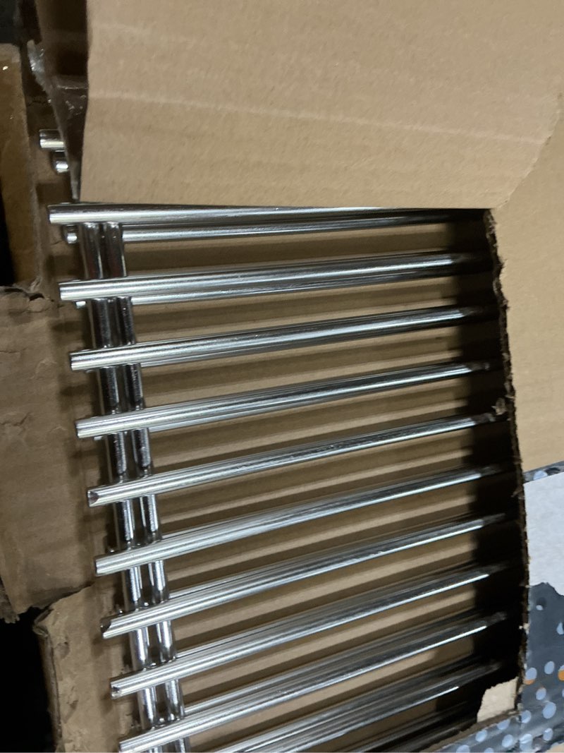 Condition photo showing New/Like New for 17.5" stainless steel 7639 gas grill grates for weber spirit 300 series, spirit 700, genesis silver b/c, genesis silver b & c, genesis gold b & c, genesis platinum b & c, genesis 1000-3500 17.5"d x 23.8"w