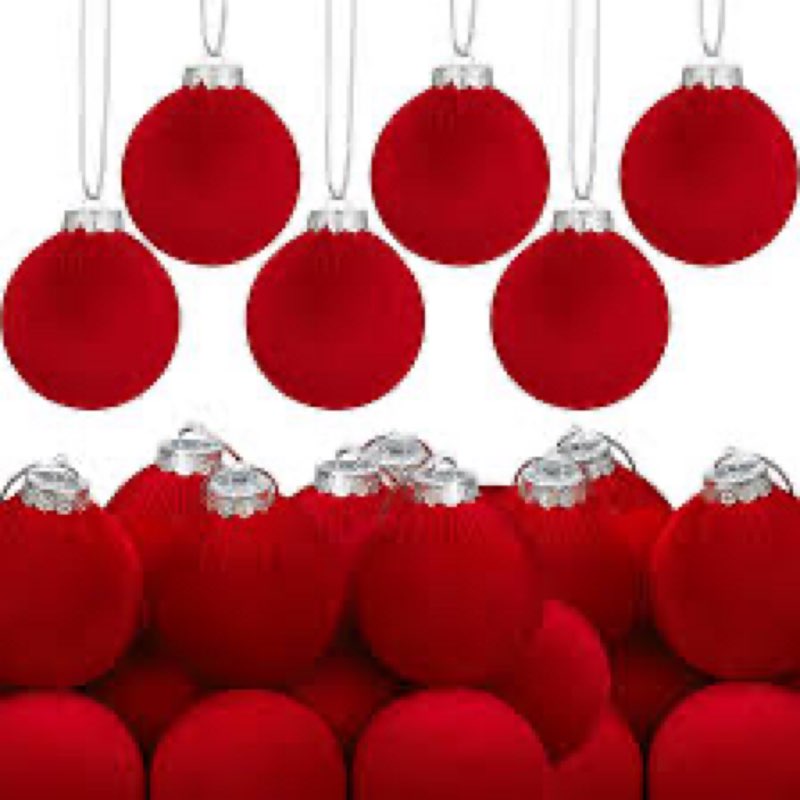 9 PCS Christmas Velvet Balls Flocked Xmas Tree Ball Ornaments Christmas Large Ball Set Xmas Tree Han