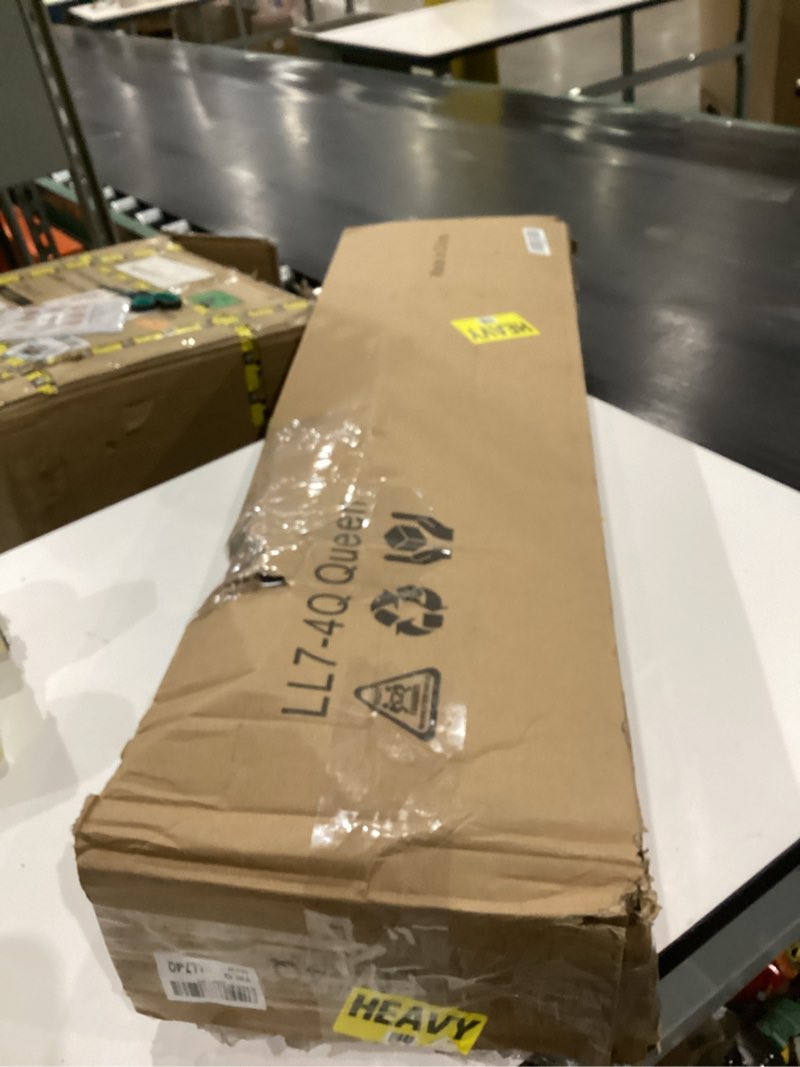 Condition photo showing New/Like New for 7 Inch Low Queen Bed Frame with Rounded Corner Legs, 2000 LBS Heavy Duty Metal Slats Support Queen Platform Bed Frame No Box Spring Needed, Easy Assembly, Black Queen 7 Inch