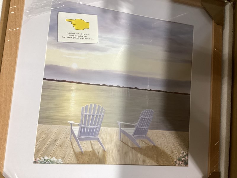 Condition photo showing New/Like New for vnvnk 17x17 frame natural wood color, perfect for 17x17 inch picture without mat or 13x13 inch picture with mat, home wall decor picture frame-1 pcs 17x17 natural