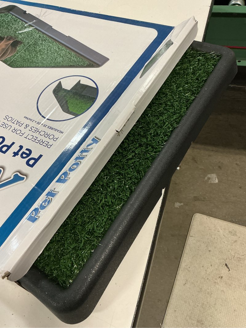 Condition photo showing Good Condition for portable drainage pet urinal,toilet,grass mat.,potty grass, urinal containing, toilet substitute,puppy turf,suitable size for most dogs,dogs cushions. 25 * 20 * 2 inches.