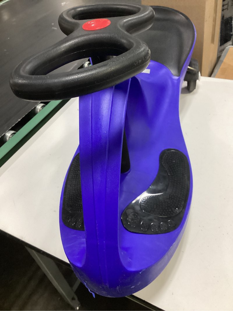 Condition photo showing As Is for wiggle car - ride on toy for ages 3 and up - toddler ride on toys with no batteries, gears, or pedals just twist, wiggle, and go by lil’ rider (blue and black)