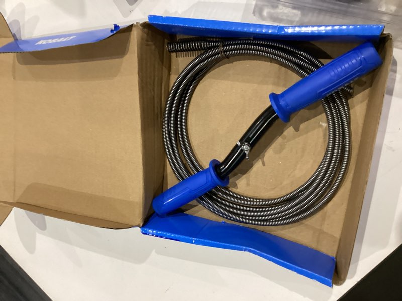 Condition photo showing As Is for kobalt 1/4-in x 15-ft high carbon wire drain auger