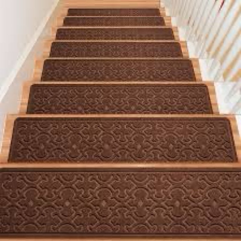 JOYKISS 9"x30" Stair Treads for Wooden Steps Indoor, 15 Pcs Non Slip Peel and Stick Carpet Stair Tre
