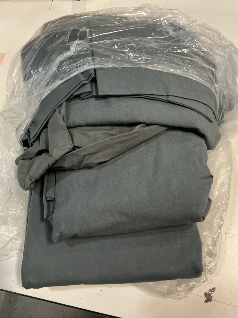 Condition photo showing As Is for organic brushed cotton sheet set, queen, nightfall
