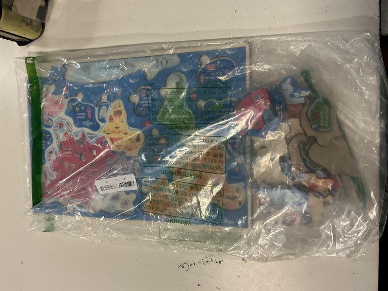 Condition photo showing As Is for montessori mama wooden puzzles for kids ages 4-6, usa states and capitols, world continents and oceans, combo set 2 toddler puzzles