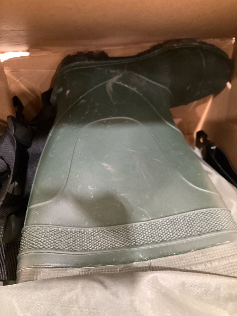 Condition photo showing Good Condition for huntsen fishing waders for men women - 2-ply nylon/pvc waterproof hunting chest waders with boot hanger&phone case, size10-12 green 11