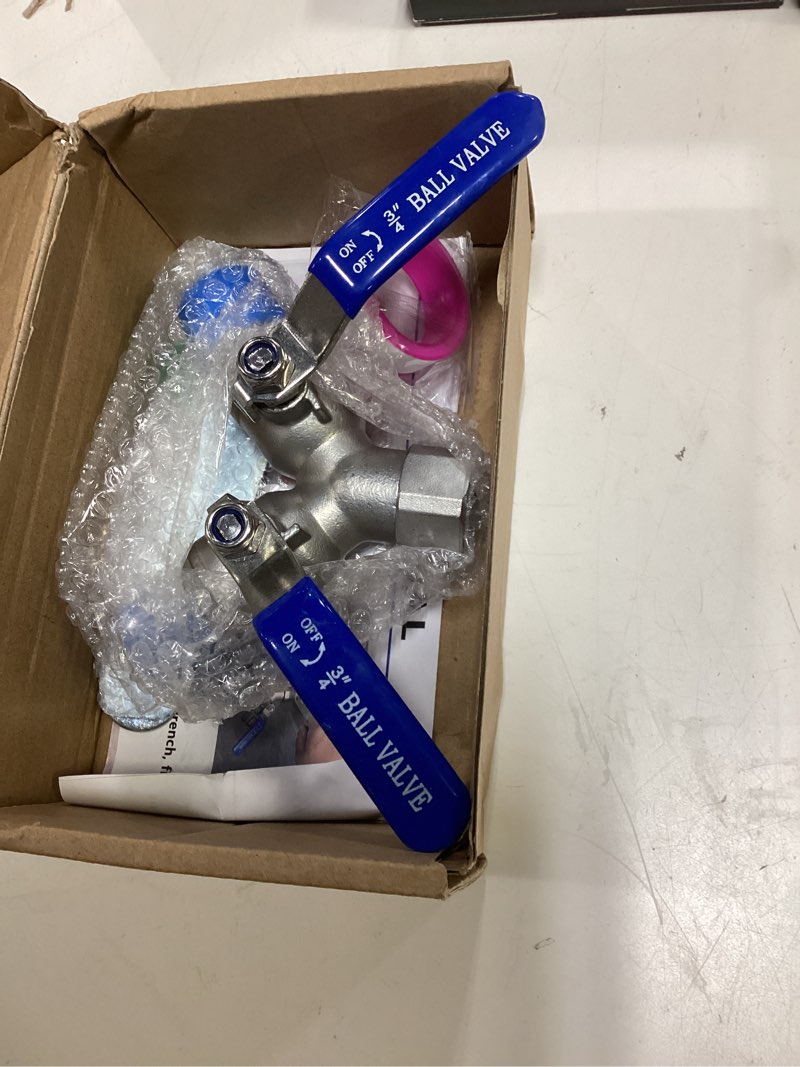 Condition photo showing Good Condition for 304 stainless steel garden hose splitter 2 way heavy duty, full flow y valve water hose splitter with long handle, lead-free?3/4" ght thread hose splitter 2-way 304 stainless steel