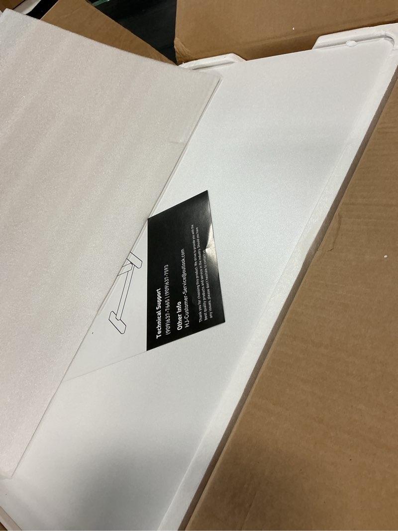 Condition photo showing Good Condition for sweetcrispy overbed bedside table with wheels, adjustable hospital & home use bed table, rolling laptop table, mobile standing desk, white white 27.56"d x 15.75"w x 43.31"h