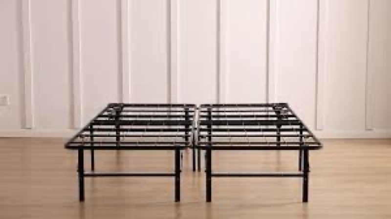Nestl Foldable Queen Bed Frame, Platform Bed, Steel, Easy Tool Free Assembly, 14 Inches High, Queen,