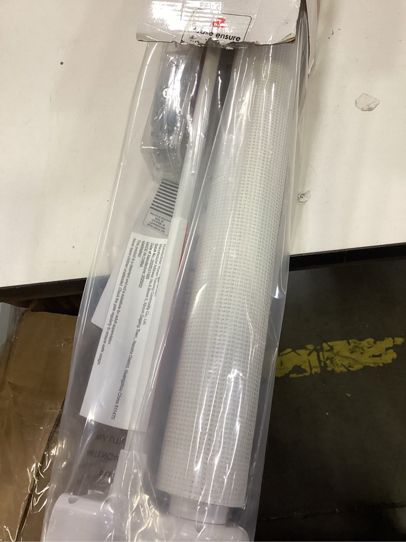 Condition photo showing Good Condition for Short Dog Gate 0"-39" Wide Narrow Baby Gate 24” Tall Retractable Baby Gate to Step Over Short Gate for Stairs Low Pet Gate Indoor Mesh Doggie Gates Puppy Gate for Doorway, White White 24" Tall x 39" Wide