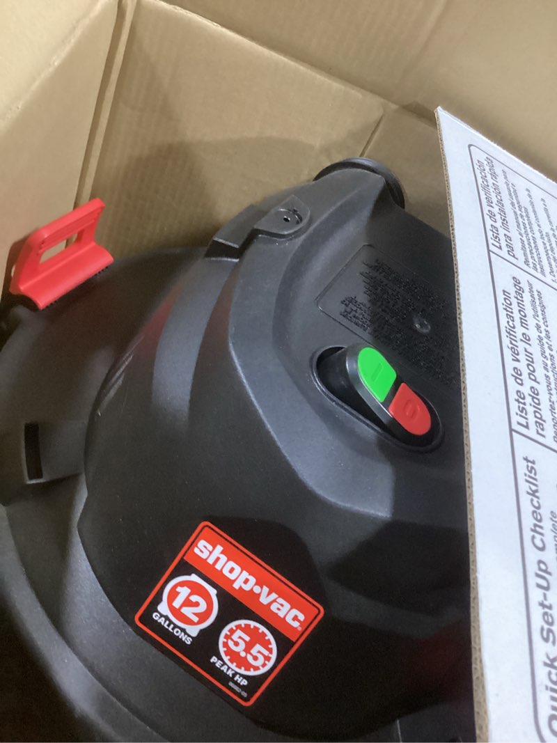 Condition photo showing Good Condition for Shop-Vac 12-Gallon 5.5 HP Corded Wet/Dry Shop Vacuum with Accessories Included
