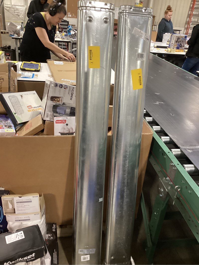 Condition photo showing Good Condition for similar item american metal products 7.1-in x 60-in 28 gauge galvanized steel oval duct pipe.