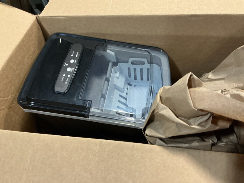 Condition photo showing As Is for frigidaire efic101-black ice maker machine for countertop, 26 lbs, adjustable ice cube size, portable ice cube maker for home/kitchen/office/bar- black