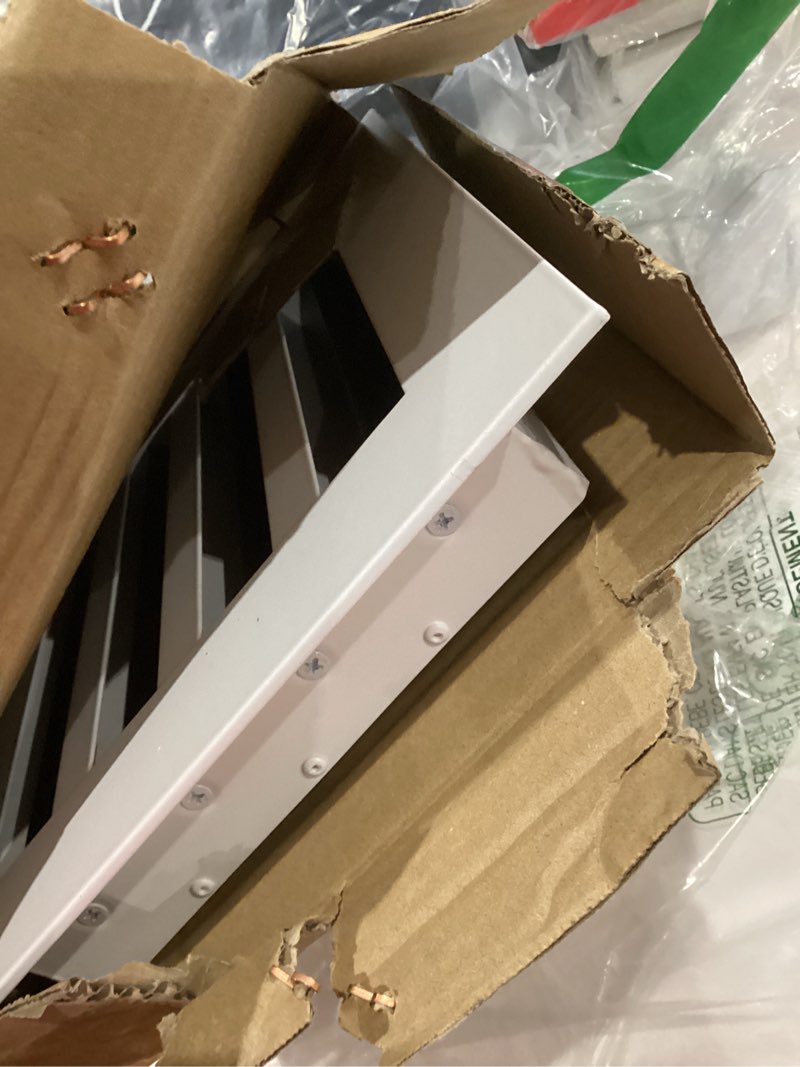 Condition photo showing New/Like New for 8x8 modern ac vent cover – decorative air vent register grille, linear slot diffuser, adjustable airflow, quiet operation, hvac vent cover for ceiling, wall & floor, white aluminum alloy 8x8 white