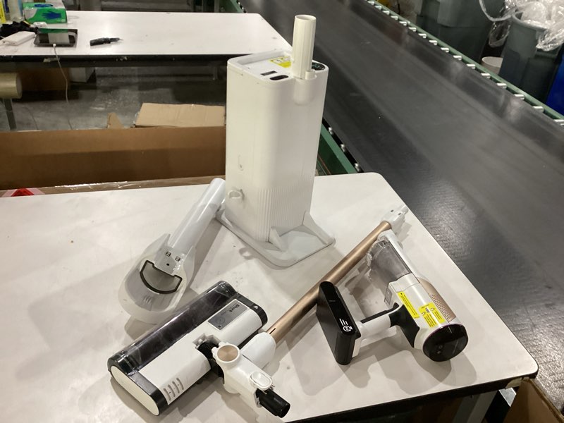 Condition photo showing As Is for Shark Detect Clean & Empty Auto-Empty System - Lightweight Cordless Vacuum Cleaner with HEPA Filter, Portable Handheld Attachment, Crevice Tool, Ideal Stick Vacuum for Pet Hair, White, IW3511 Detect Pro w/ Auto Empty