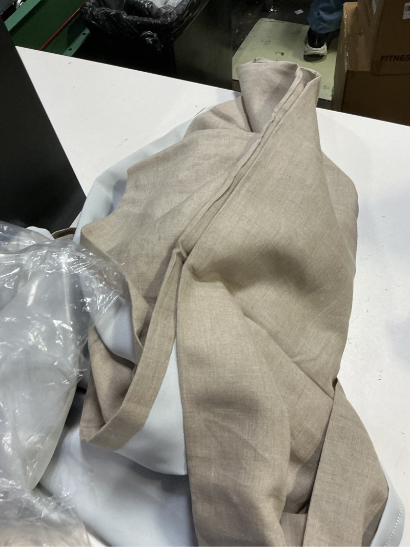Condition photo showing Good Condition for quince european linen blackout curtain 48”x84” flax