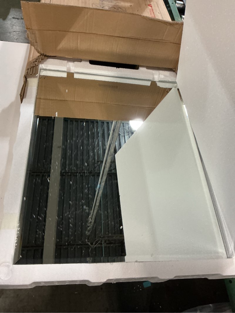 Condition photo showing New/Like New for Gatco 4159SM Jewel Frameless Rectangle Mirror, Satin Nickel, 24"H Satin Nickel 24"L x 19.5"W Frameless Rectangle