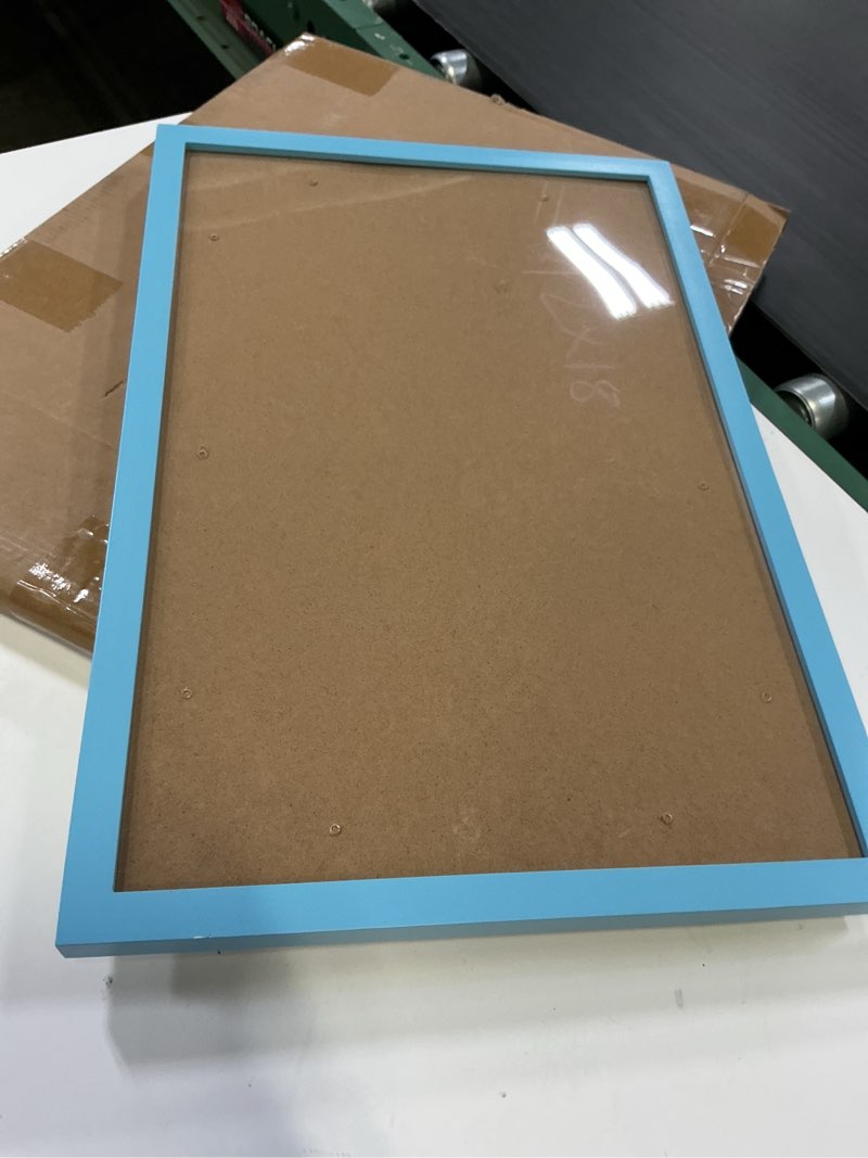 Condition photo showing As Is for wyooxoo 12x18 Picture Frame Made of Solid Wood Blue Photo Frames Display Pictures 11x14 with Mat or 12x18 Without Mat Colorful Frame For Horizontal Vertical Wall Mounting Blue 12" x 18" ( 1 Pack )