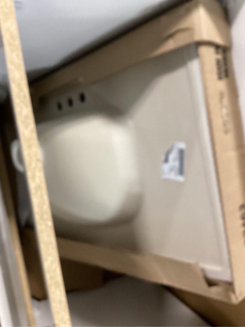 Condition photo showing New/Like New for project source 30-in white single sink bathroom vanity with white cultured marble top