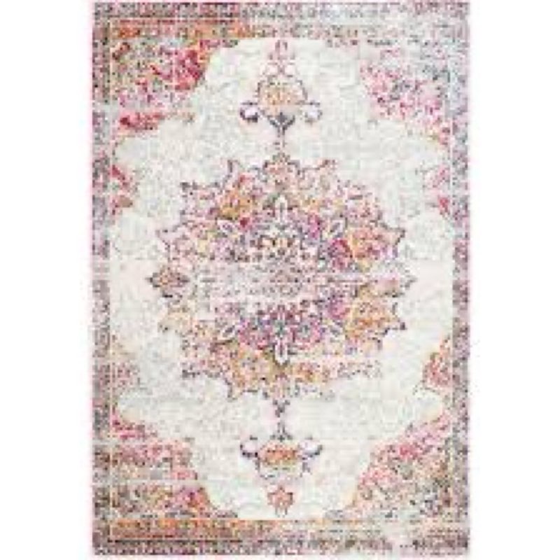 nuLOOM Pink Indoor Medallion Vintage Area Rug RZBD36B 8’x10’