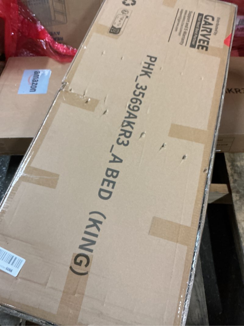 Condition photo showing New/Like New for IDEALHOUSE Rattan Bed Frame with Storage Drawers, Boho King Size Led Bed Frame with Strong Metal Slats Support, No Box Spring Needed, Noise-Free Design, Black Black King(4-Drawer)