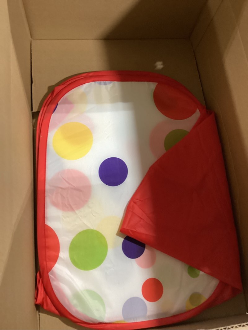 Condition photo showing As Is for eocusun kids ball pit large pop up toddler ball pits tent for toddlers girls boys for indoor outdoor baby playpen w/zipper storage bag, balls not included (ared) multicolored