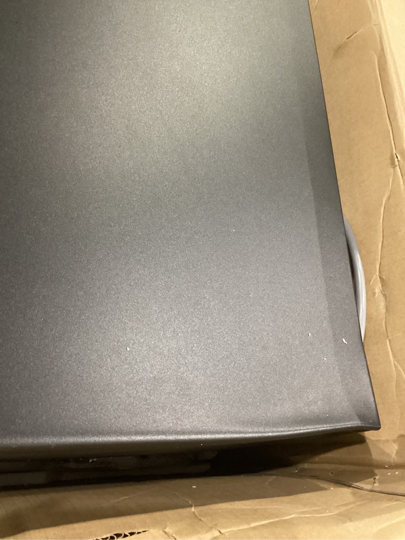 Condition photo showing As Is for samsung 1.9 cu. ft. countertop microwave with sensor cooking, matte black stainless steel, ms19dg8500mtaa