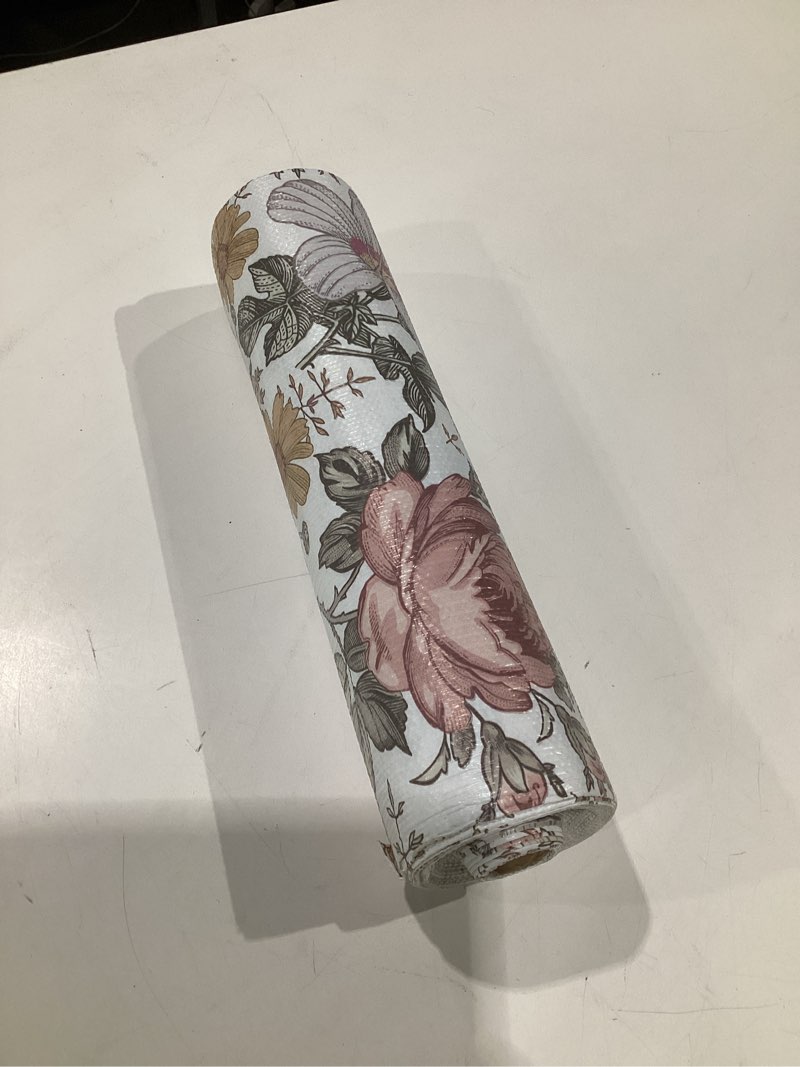 Condition photo showing Good Condition for floral drawer shelf liners, 12in x 20ft non adhesive and strong non-slip cabinet drawer shelf liners for kitchen wire fridge, waterproof shelf liner,easy to clean 12"w x 236.2"l retro floral