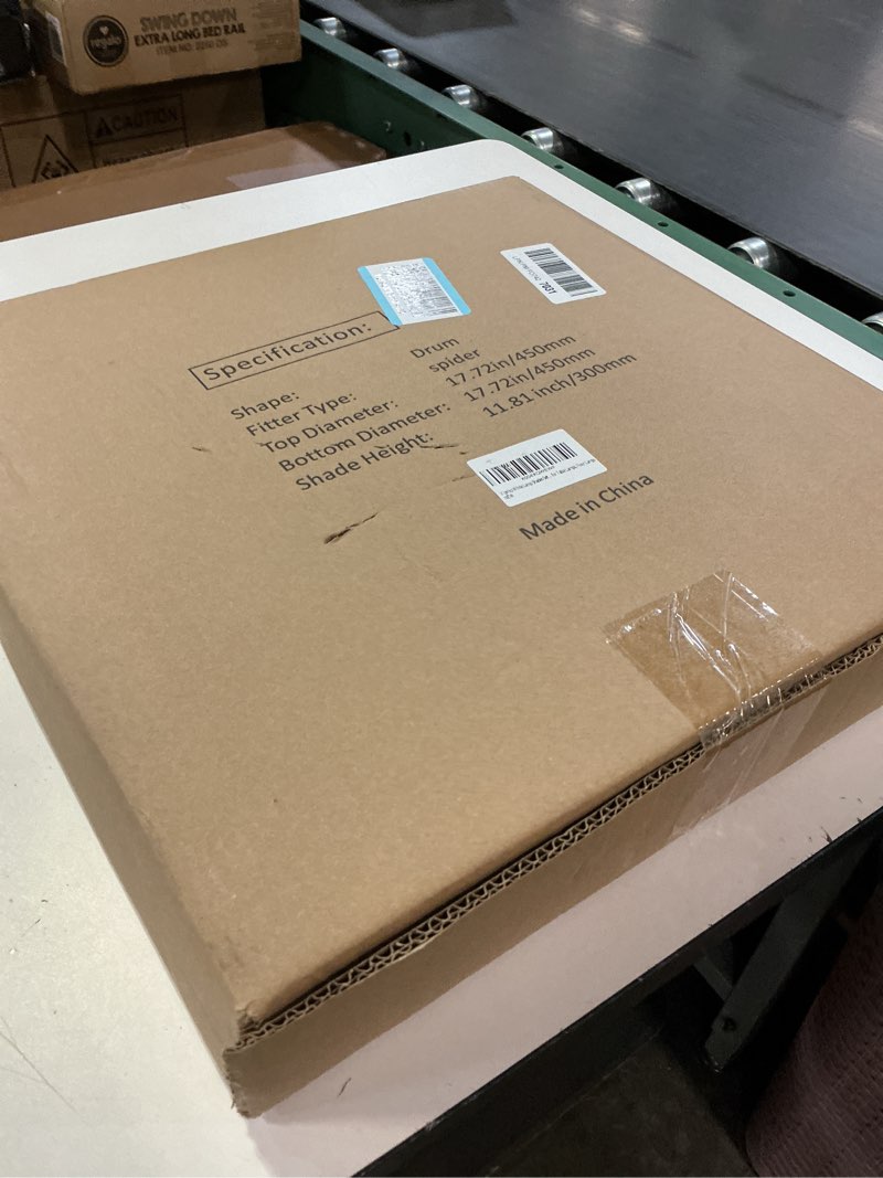 Condition photo showing New/Like New for white lamp shades set of 2, 18" top x 18" bottom x 12" high, assembly required large drum lampshade, replacement lamp shades for table lamps, floor lamps