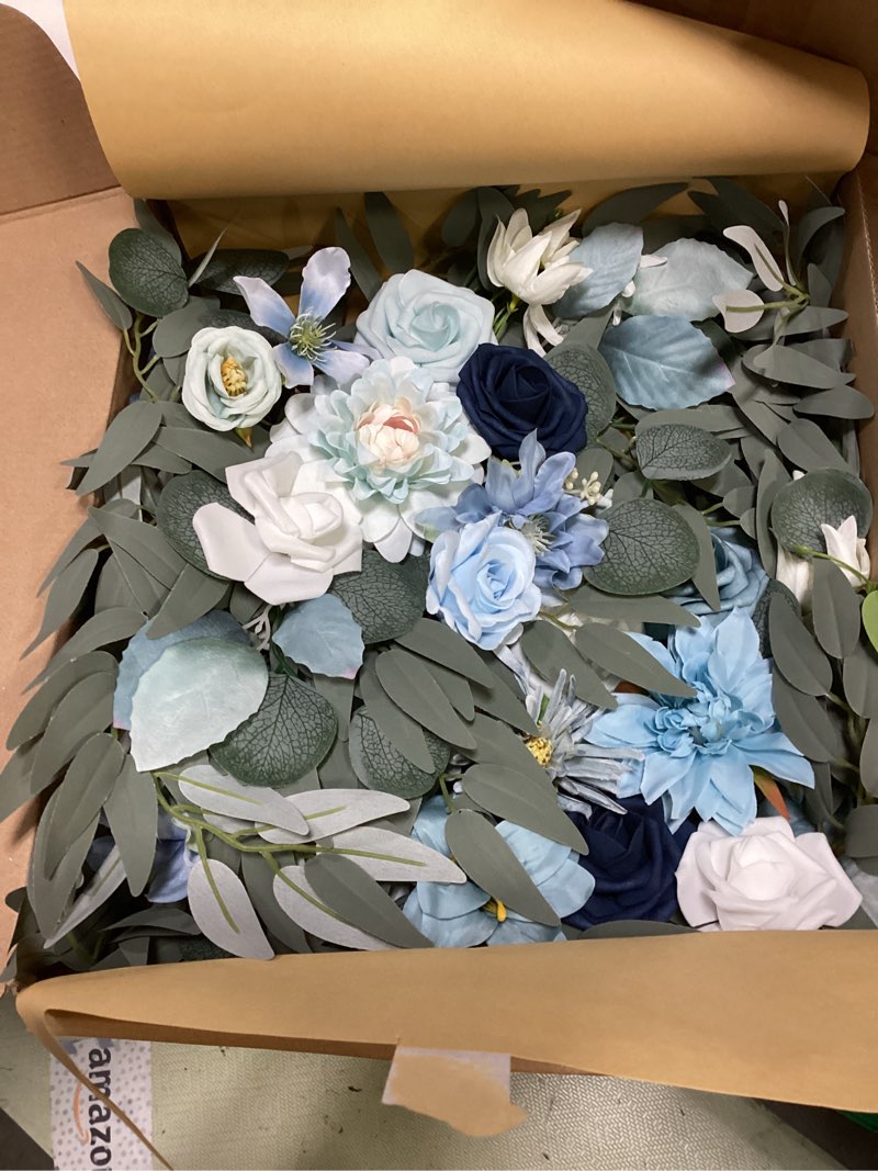 Condition photo showing Good Condition for artificial wedding arch flowers kit(pack of 2) for wedding arch, bridal shower, ceremony and reception backdrop decoration (blue inspiration)