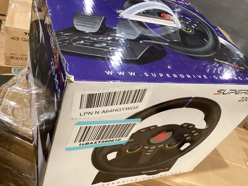 Condition photo showing As Is for subsonic - superdrive 220 rs-5 steering wheel compatible ps5 - racing wheel with dual joysticks, pedals and paddles - 22 cm diameter, 180° rotation. compatible with ps5 and pc - black