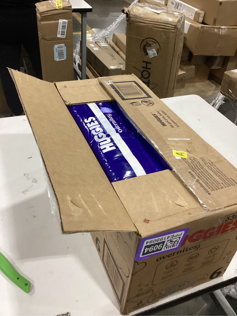 Condition photo showing New/Like New for huggies size 6 overnites baby diapers: overnight diapers, size 6 (35+ lbs), 84 ct (2 packs of 42), packaging may vary size 6 84