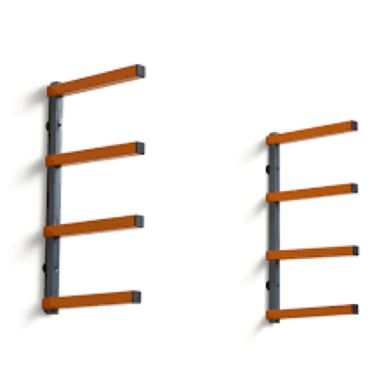 bora 4-level lumber storage rack - orange & gray