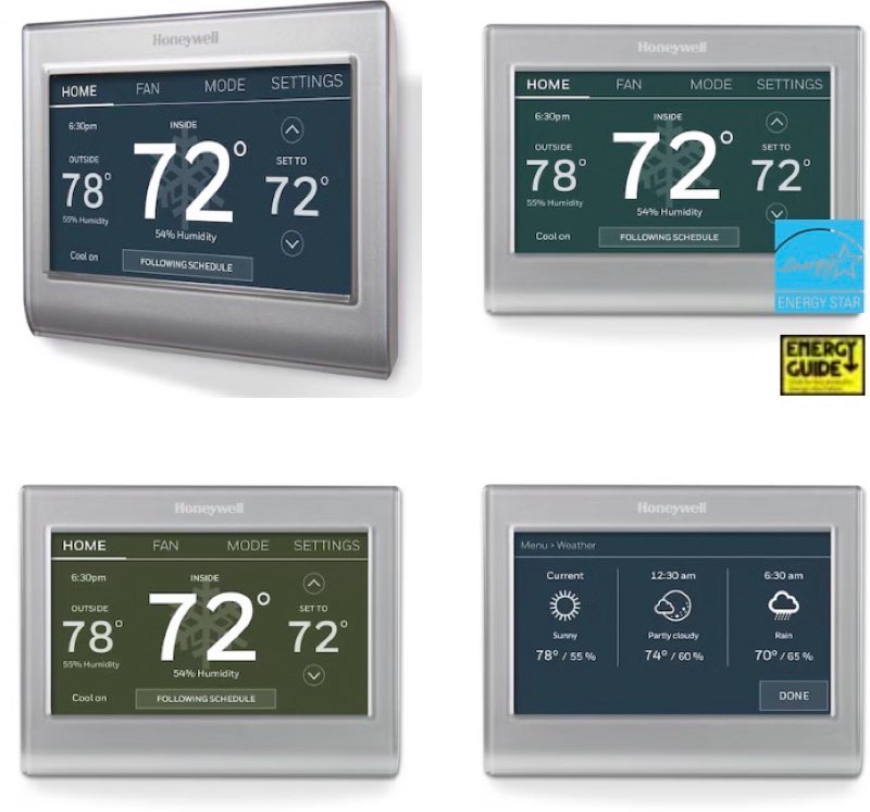 honeywell home silver smart compatible thermostat with wi-fi compatibility