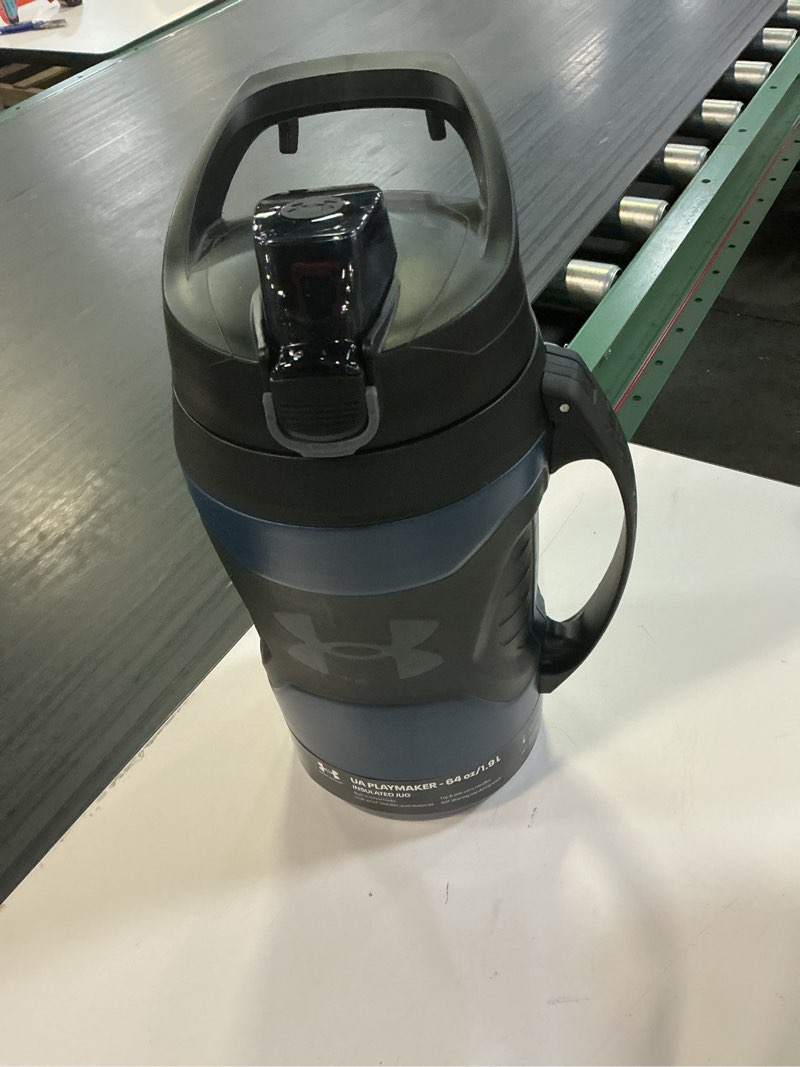 Condition photo showing Good Condition for under armour insulated water bottle with handle & fence hook, half gallon sports water jug, leak-resistant & bpa-free for baseball, football & gym - academy/black, 64oz academy/black 64 ounces