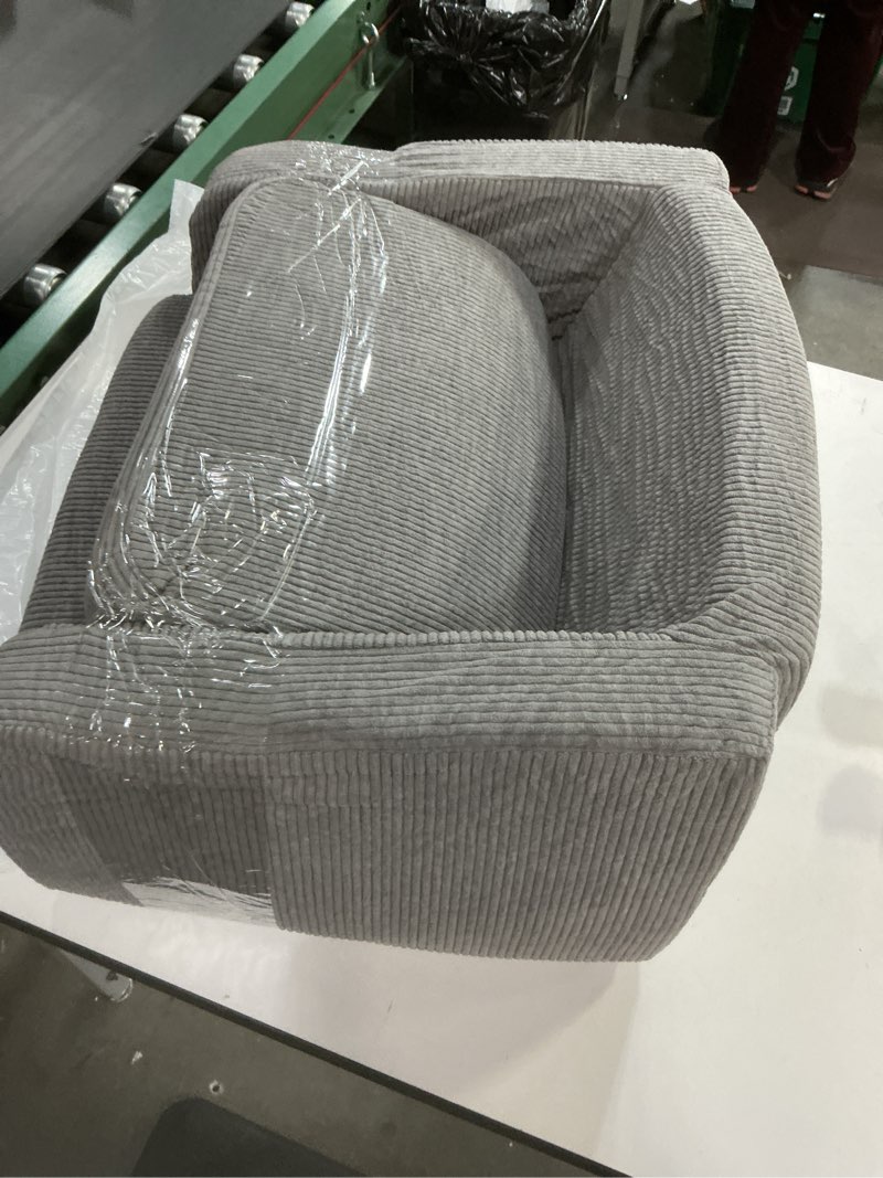 Condition photo showing As Is for ZICOTO Comfy Kids Chair for Toddler - Stylish 2 in 1 Lounger Made of Memory Foam Easily Unfolds Into a Soft Baby Couch to Nap On - Modern Fold Out Sofa for The Little Ones Grey