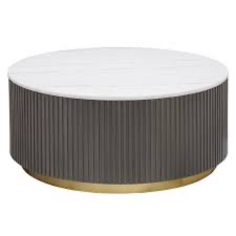 Acus Round Marble Top Coffee Table White