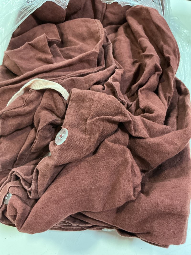 Condition photo showing Good Condition for european linen duvet cover, full/queen, burgundy