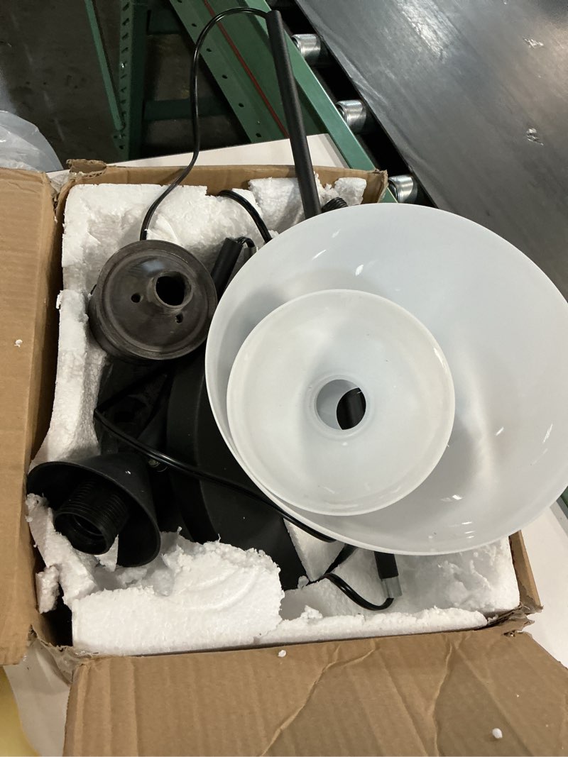 Condition photo showing As Is for Floor Lamp Black, Standing Lamp, 71" Tall Lamps for Living Room, 3 Way Switch, Plastic Lampshade, Torchiere Floor Lamp with Reading Lamps, Modern Pole Lamps for Bedroom Kids Room E26 Base(No Bulb) Torchiere Floor Lamp(NO BULB)