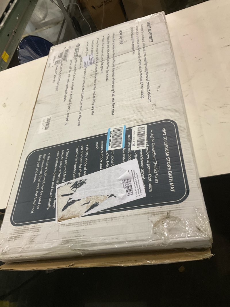 Greenturf Diatomite Stone Bath Mat, Premium Non-Slip Natural Diatomaceous Earth Bathtub Quick Drying