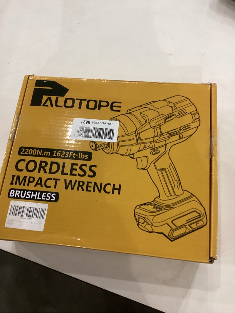 Condition photo showing New/Like New for 1/2" 1623FT-LBS Cordless Impact Gun Compatible with DeWalt Battery, 2200Nm Brushless Electric Wrench with LED Light, High Torque Power Driver Pistola Llave de Impacto for Truck (No Battery) Gray
